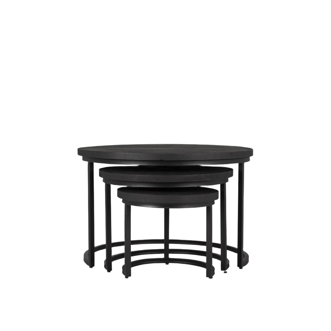 Zwarte salontafel set van 3