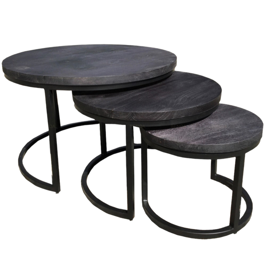 Zwarte salontafel set van 3