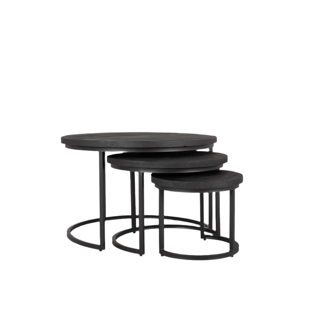 Zwarte salontafel set van 3