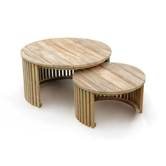 Bijzettafel Tuin Negara Teak set van 2